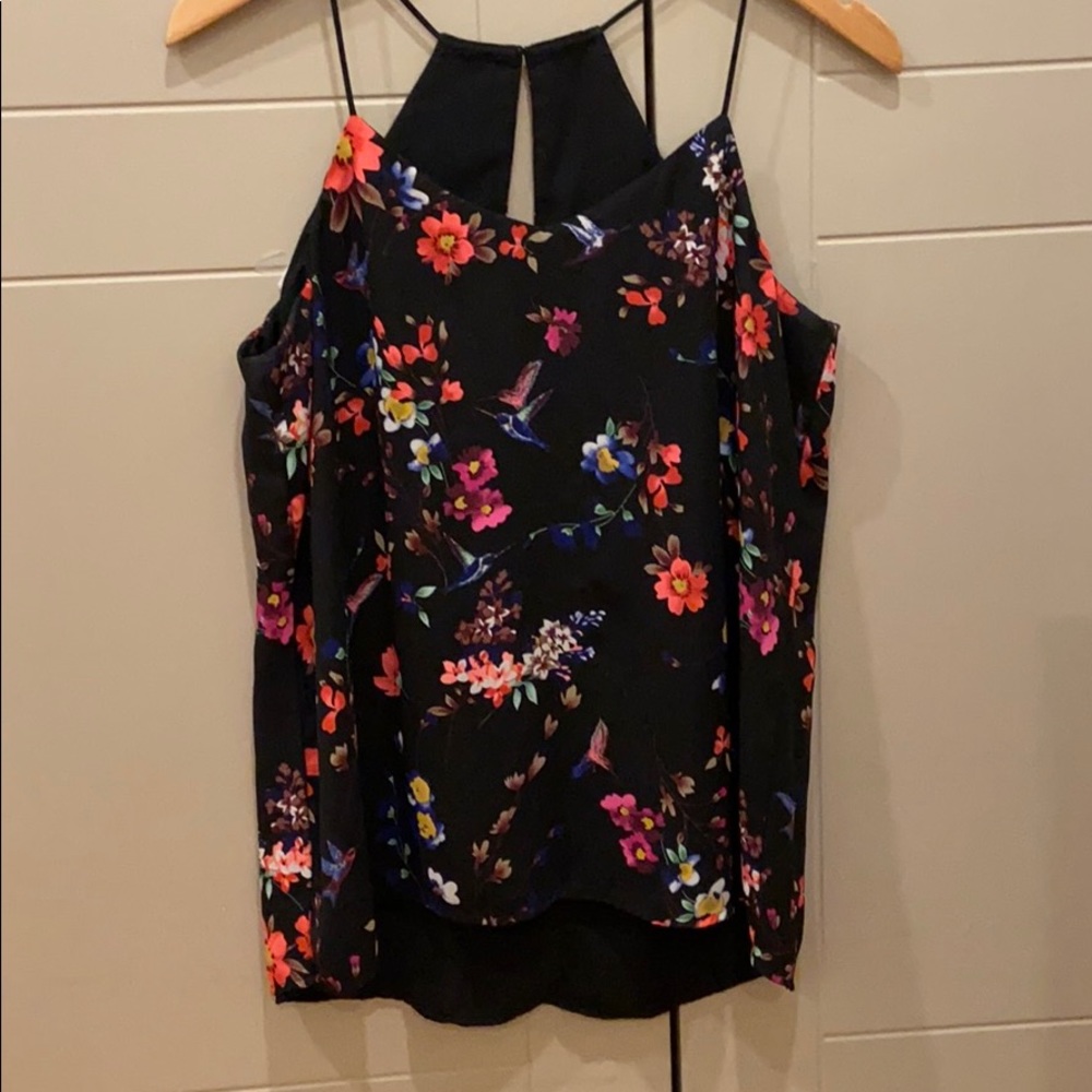Reversible Floral/Blank Strap Tank